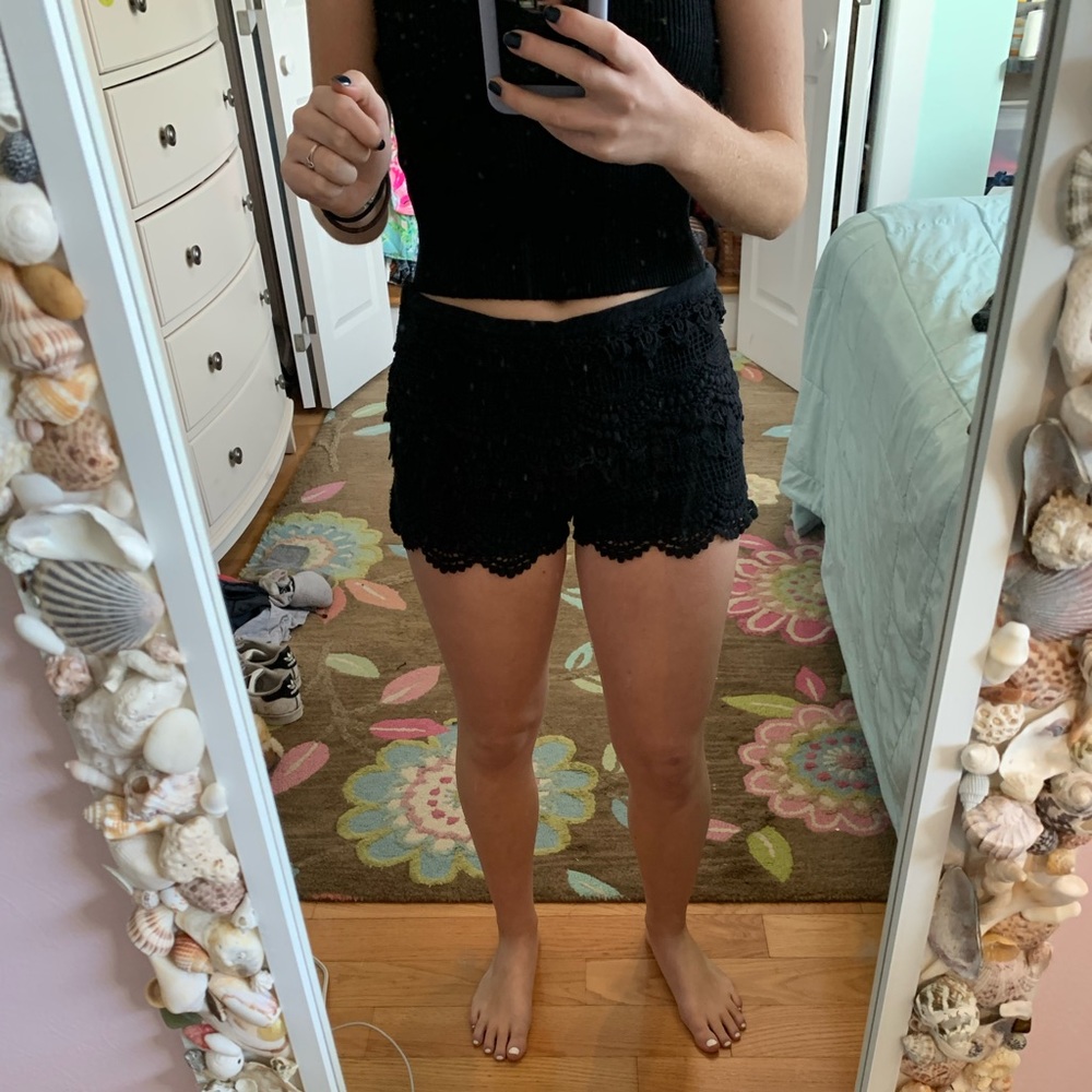 Black boho shorts